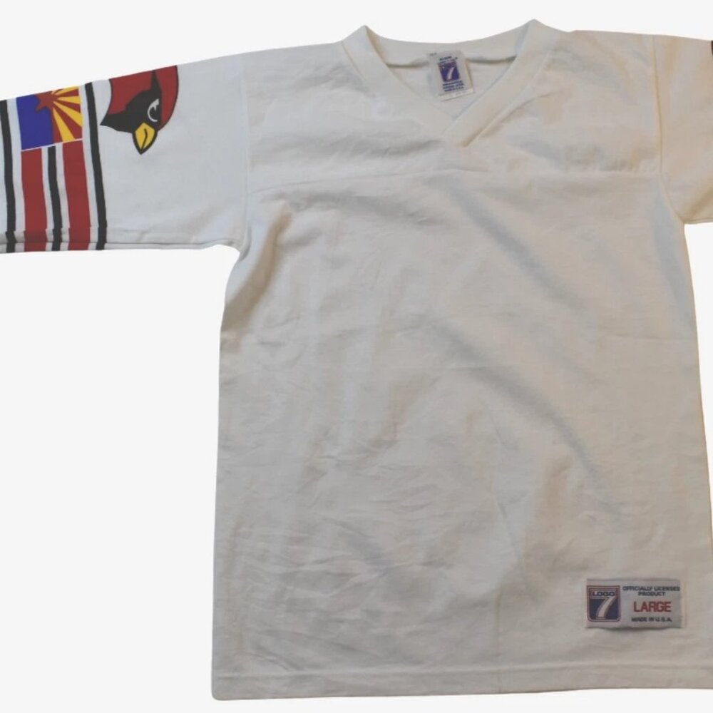 Logo 7 Youth Boys Arizona Cardinals Vintage Mid 90s White Jersey Shirt New
